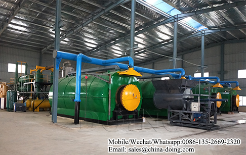 Waste tyre recycling pyrolysis plant