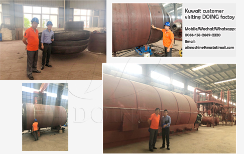 DOING waste tyre recycling pyrolysis plant is highly recognized by Kuwaiti customer