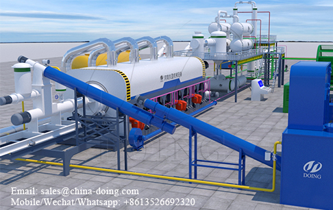 Continuous waste tyre pyrolysis plant