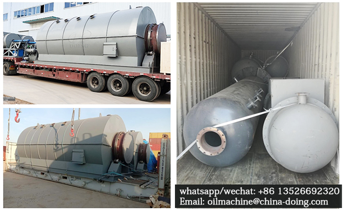 Waste tire to fuel oil pyrolysis plant