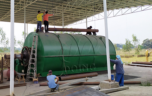 12TPD waste tire pyrolysis to oil plant installed successfully in the Philippines