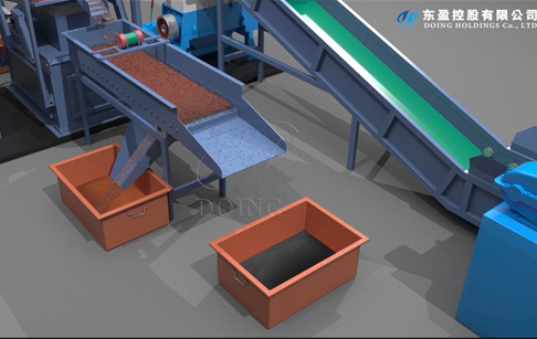 3D running video of copper wire granulator machine