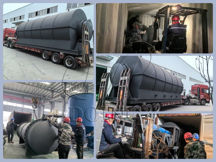 Delivery pictures of waste tire pyrolysis machine to Brazil