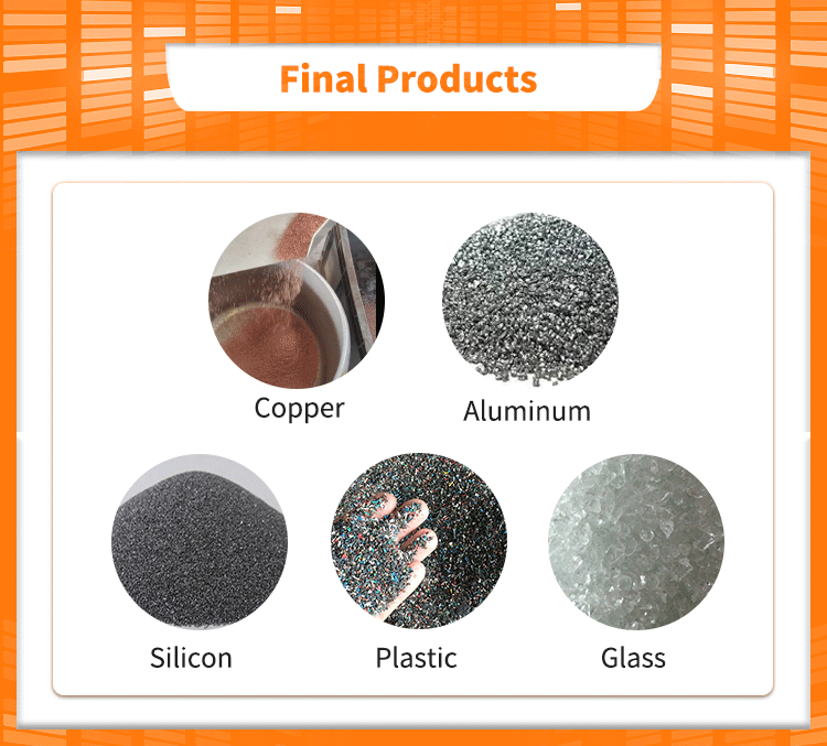 The products of PV panels recycled