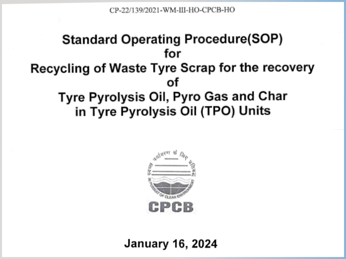 tyre recycling pyrolysis sop in India