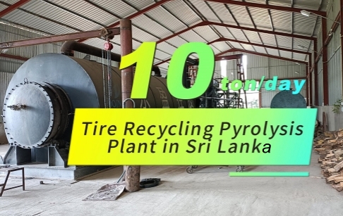 DOING 10TPD tire recycling pyrolysis plant in Sri Lanka running video