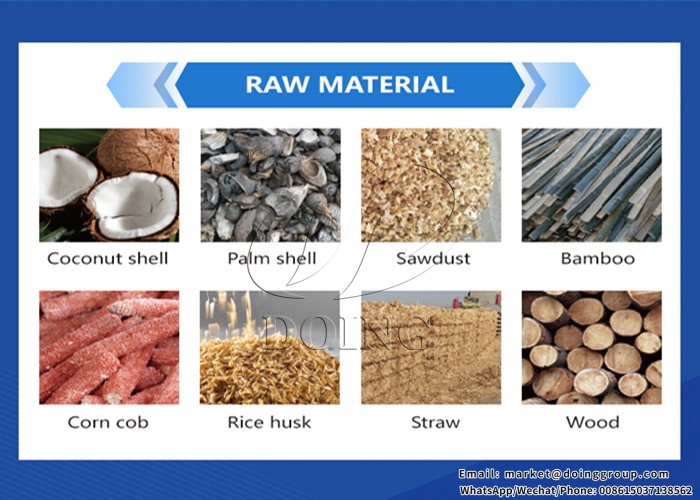 raw materials of biochar making plant biochar carbonization equipment