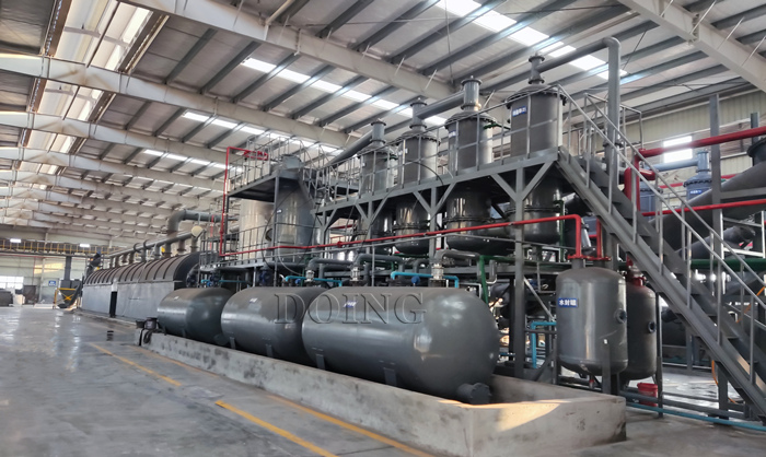 DOING continuous pyrolysis machine condensation system DOING continuous waste to fuel pyrolysis machine