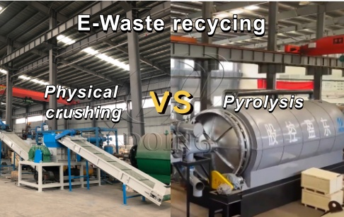 Comparsion of pyrolysis and physical crushing technology for recycling capacitor electornic waste