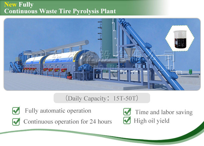 fully continuous waste tire recycling machine 