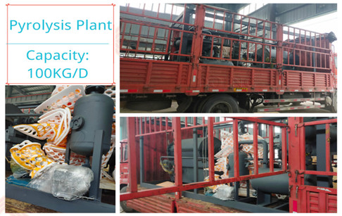The small skid-mounted 100KG/D waste plastic/tyres pyrolysis machines ordered by the Mexican customer has been delivered!