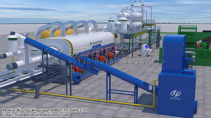 continuous waste tire pyrolysis plant